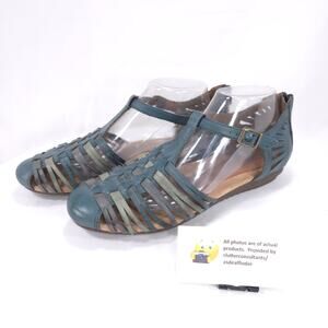 Rockport by Cobb Hill Collection T Strap Shoe Womens Size 9.5 CG9621 Green